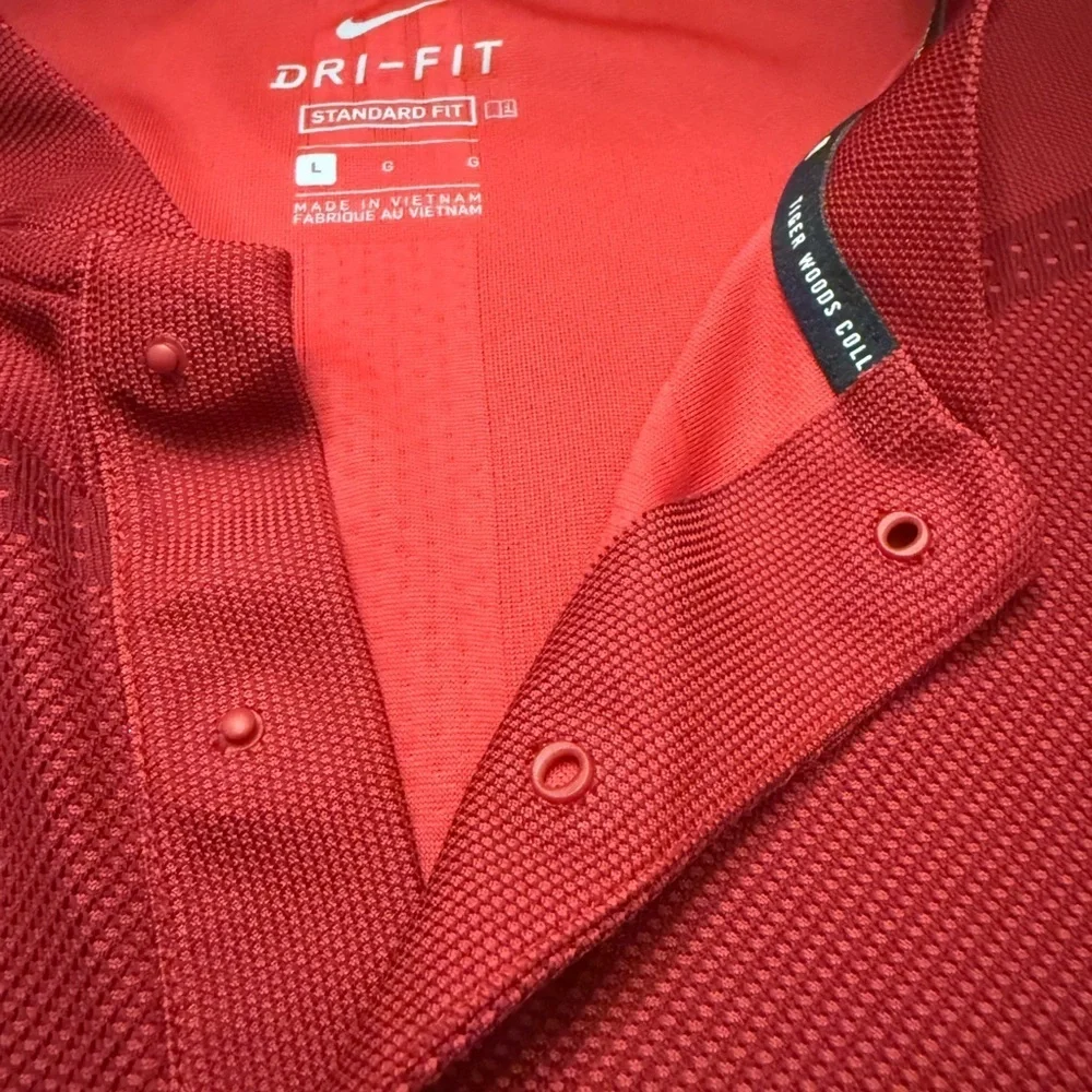 Nike Dri-FIT Red Golf Polo Shirt Men’s Size Large Performance Pro Golf